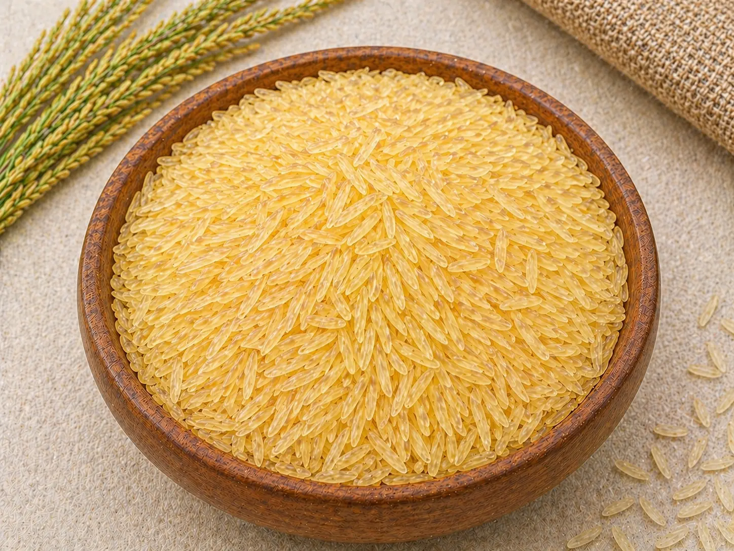 1509 Golden Sella Basmati Rice golden basmati rice in bowl