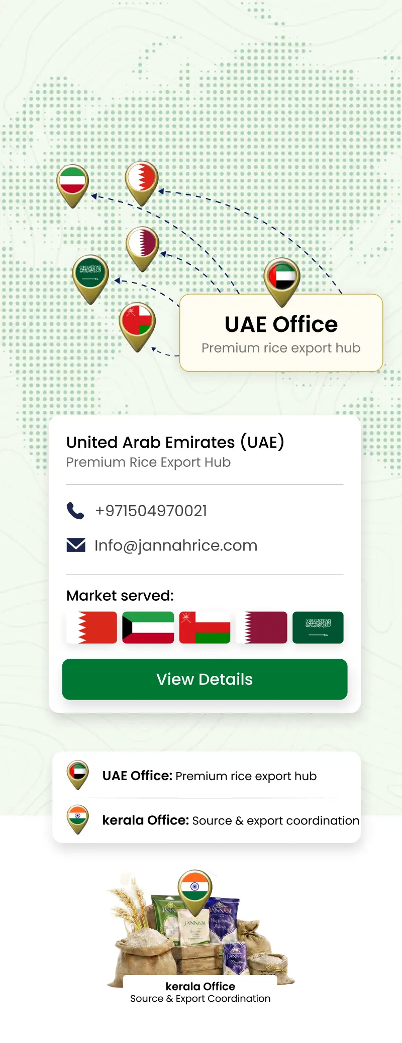 Rice export network serving UAE and GCC countries